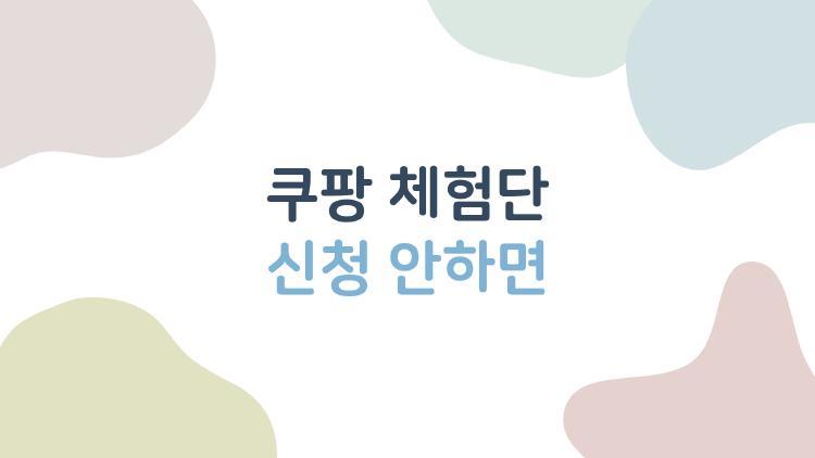 쿠팡 체험단 신청 안하면