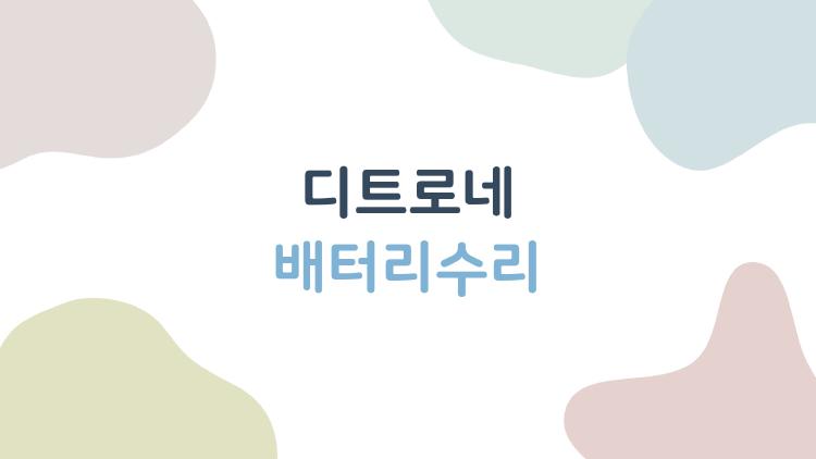 디트로네 배터리수리, 1만 원 만에 살아난 충격 후기