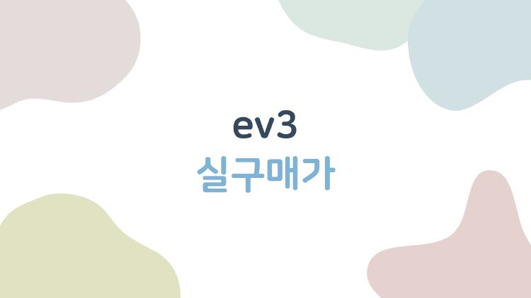 ev3 실구매가 충격! 보조금+할인으로 아반떼값?