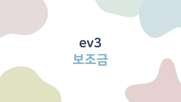 ev3 보조금