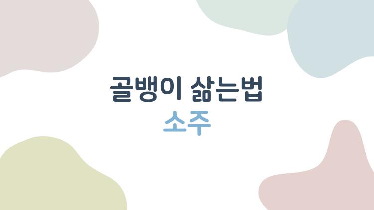 골뱅이 삶는법 소주