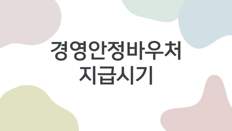 경영안정바우처 지급시기