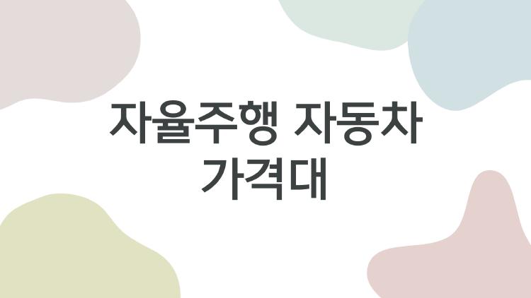 자율주행 자동차 가격대