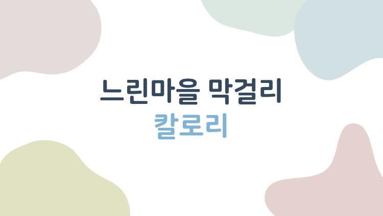 느린마을 막걸리 칼로리