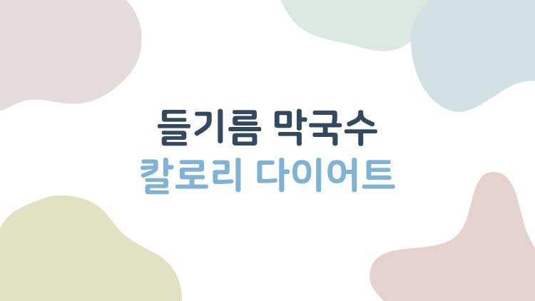 들기름 막국수 칼로리 다이어트, 1인분에 숨겨진 진실은?