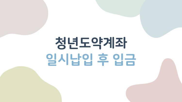 청년도약계좌 일시납입 후 입금 이거 모르면 돈을 잃어요